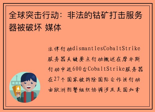 全球突击行动：非法的钴矿打击服务器被破坏 媒体